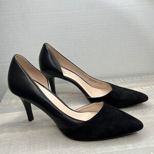 Cole Haan black Suede and leather heeled pumps size 8.5B EUC
